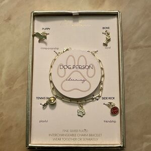 Dog Person Silver Charm Bracelet